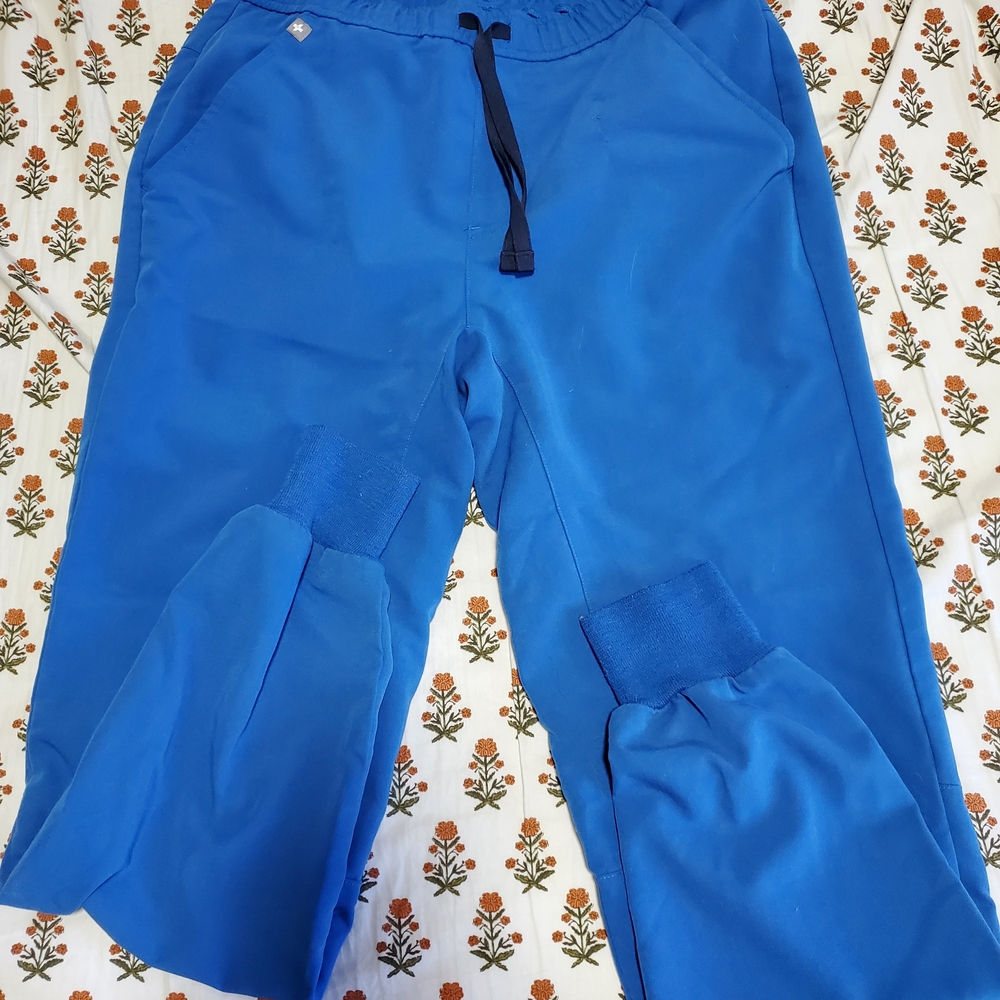 Figs Blue Jogger Sweatpants with Elastic Waistband